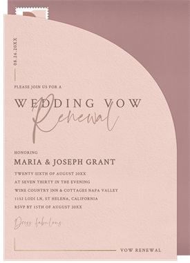 'Half Arch' Vow Renewal Invitation