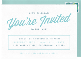 'Party Script' Housewarming Party Invitation