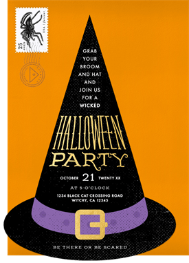 'Iconic Witch Hat' Halloween Invitation