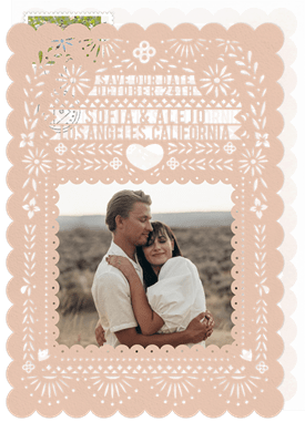 'Papel Picado Neutrals' Wedding Save the Date