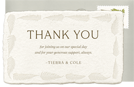 'Tonal Ferns' Wedding Thank You Note