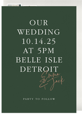 'Our Wedding' Wedding Invitation