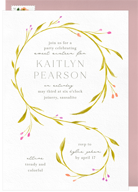 'Dainty Garland' Sweet 16 Invitation