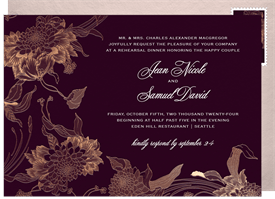 'Luxe Dahlias' Rehearsal Dinner Invitation