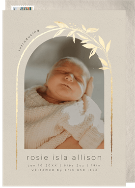 'Elegant Arch' Birth Announcement