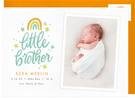 'Rainbow Little Brother' Birth Announcement