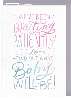 'Waiting Patiently' Gender Reveal Announcement