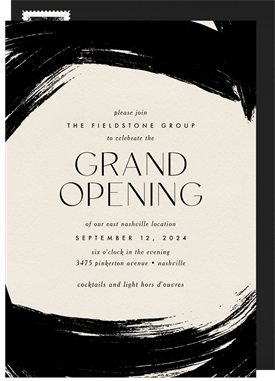 'Inky Strokes' Grand opening Invitation