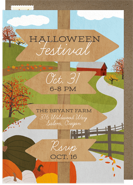 'Classic Fall Festival' Halloween Invitation