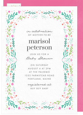 'Flowerworks' Baby Shower Invitation