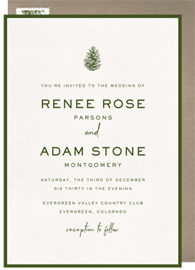 'Classic Pinecone' Wedding Invitation