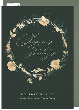 'Wild Wreath' Business Holiday Greetings Card