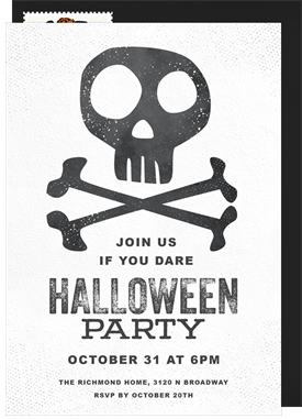 'Skull and Bones' Halloween Invitation