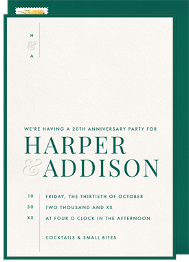 'Modern Minimal' Anniversary Party Invitation