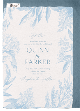 'Vintage Engraved Florals' Wedding Invitation