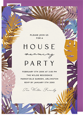 'Bold Tropics' Housewarming Party Invitation