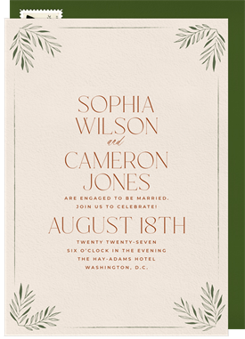 'Corner Leaves' Party Invitation