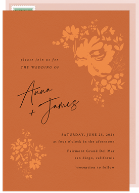 'Rustic Florals' Wedding Invitation