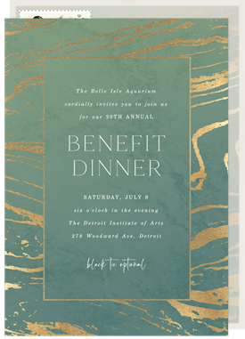 'Foiled Waves' Dinner Invitation