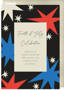 'Fireworks' Fourth of July Invitation