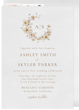 'Delicate Floral Wreath' Wedding Invitation