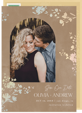 'Shimmering Florals' Wedding Save the Date