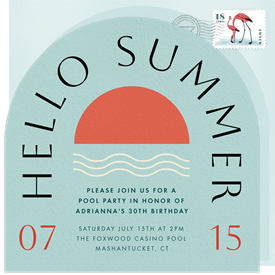 'Summer Cutout' Adult Birthday Invitation