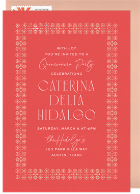 'Papel Picado Border' Quinceañera Invitation