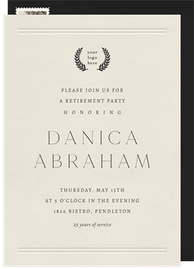 'Letterpressed Elegance' Retirement Invitation