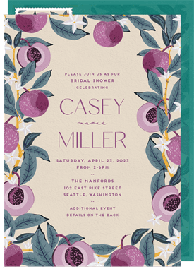 'Plum Perfect' Bridal Shower Invitation