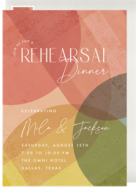 'Abstract Kaleidoscope' Rehearsal Dinner Invitation