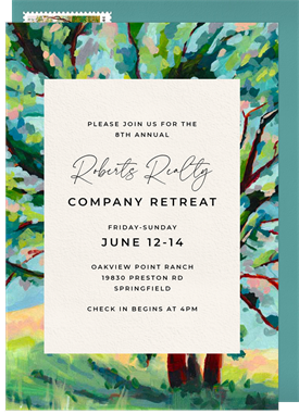 'Painted Oak' Business Invitation