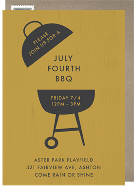 'Modern Grill' Fourth of July Invitation