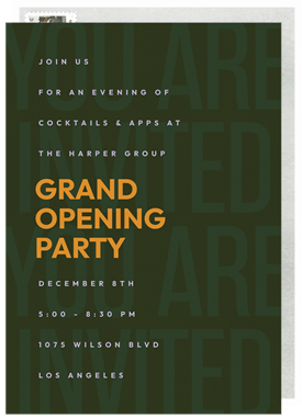 'Bold Text Overlay' Grand opening Invitation