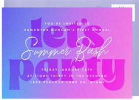 'Glitter Gradient' Summer Party Invitation