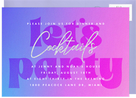 'Glitter Gradient' Entertaining Invitation