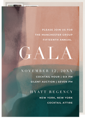 'Contemporary Watercolor' Gala Invitation