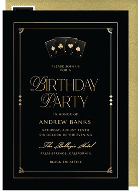 'Gambling Glamour' Adult Birthday Invitation