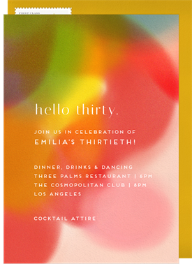 'Vivid Hues' Adult Birthday Invitation