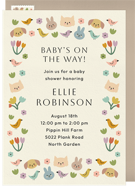 'Dainty Garden Border' Baby Shower Invitation