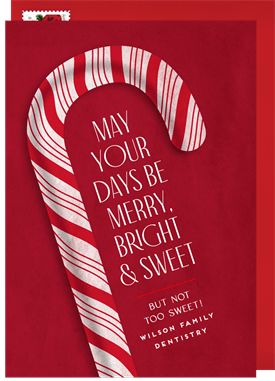 'Whimsical Candy Cane' Business Holiday Greetings Card