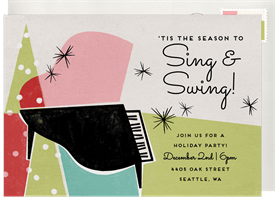 'Jazzy Holidays' Holiday Party Invitation