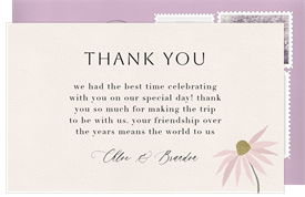 'Wildflower Fields' Wedding Thank You Note