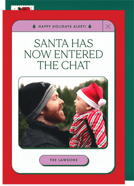 'Santa Chat' Holiday Greetings Card