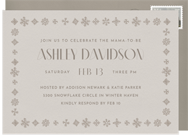 'Snowflake Border' Baby Shower Invitation