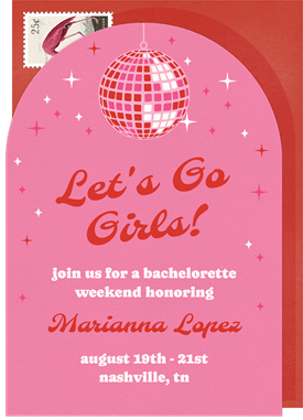 'Disco Sparkle' Bachelorette Party Invitation