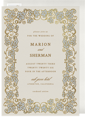 'Oak Leaf Border' Wedding Invitation