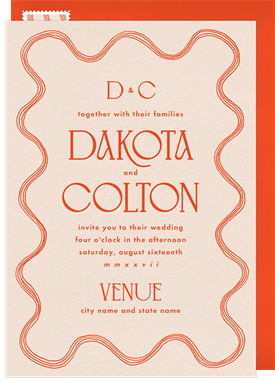 'Modern Squiggle' Wedding Invitation