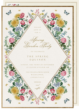 'Romantic Spring Florals' Garden party Invitation