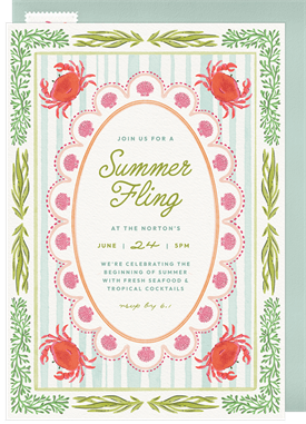 'Seaside Splendor' Summer Party Invitation